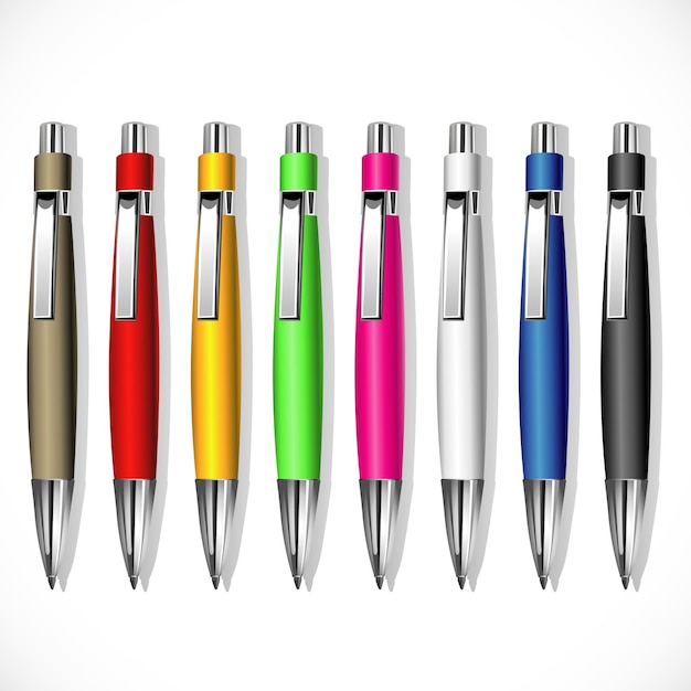 Vector set of souvenir pens