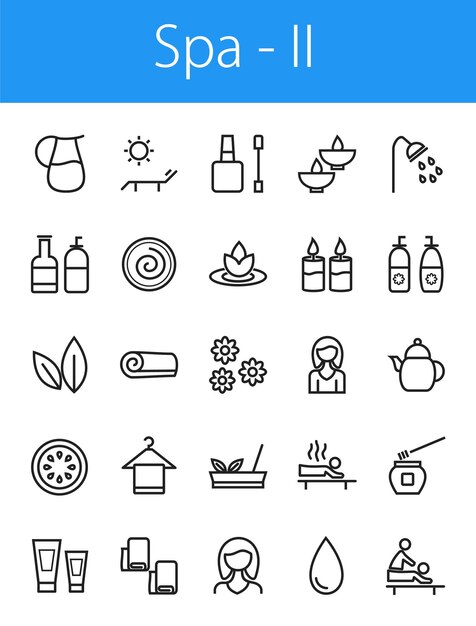 Vector set spa line icons