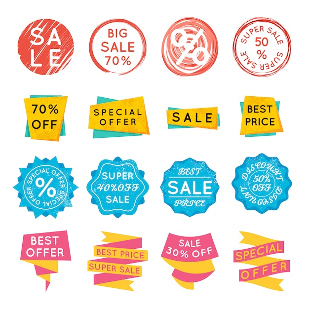 Set of special offer sale tags