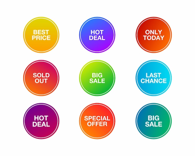 Set of Special offer or shopping discount label for sale marketing and advertising.