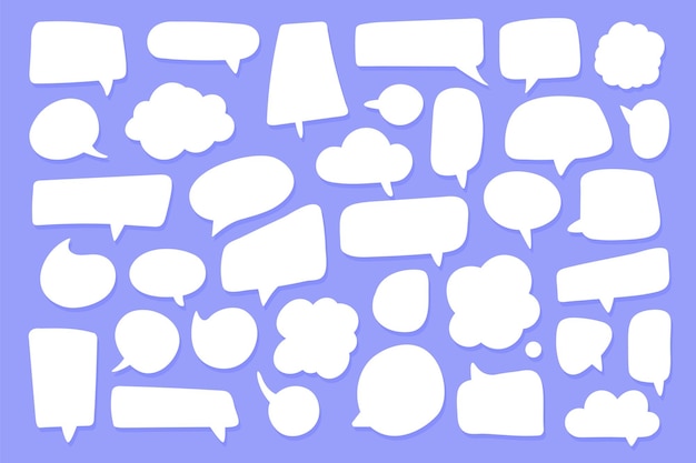 Vector set of speech bubble boxes s for dialogs. cartoon dialogue isolated on background