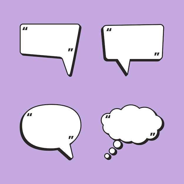 set of speech bubble comic design