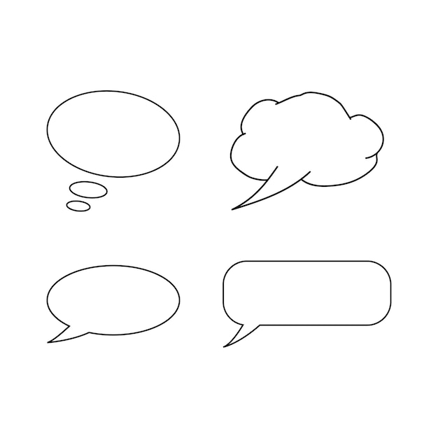 Set of speech bubble icons isolated on white background Chat icon set