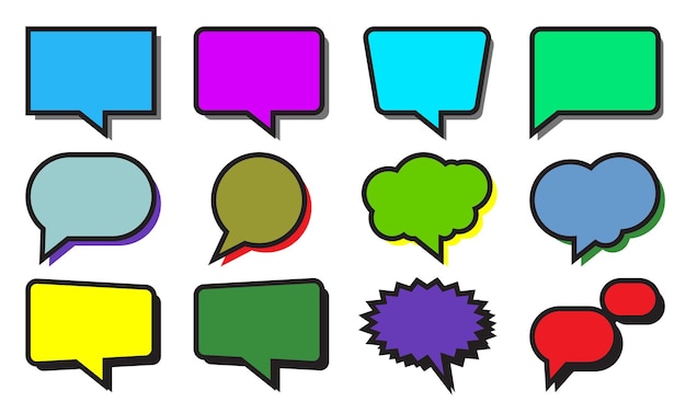 Vector set of speech bubble pack design eps 10 free vector