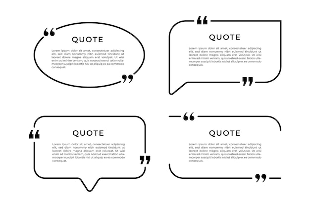 Set of speech bubble templates with communication quote frames