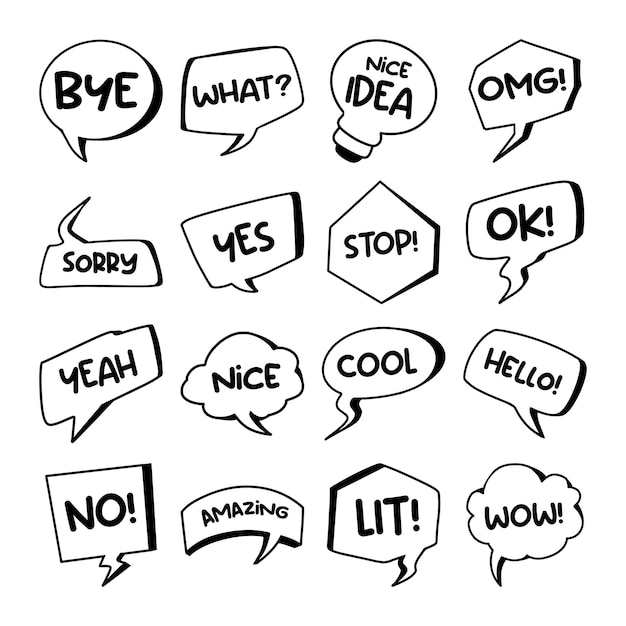 Set of speech bubble vector