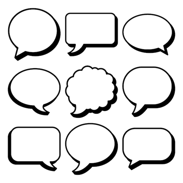 set of speech bubble vector