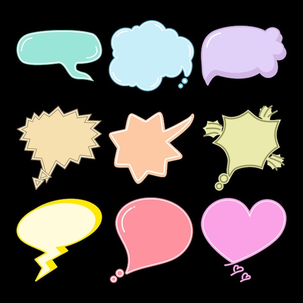 Set of speech bubble vector