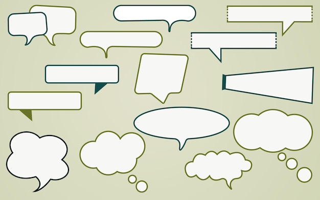 Set speech bubbles for the business and social media editable vector illustrations