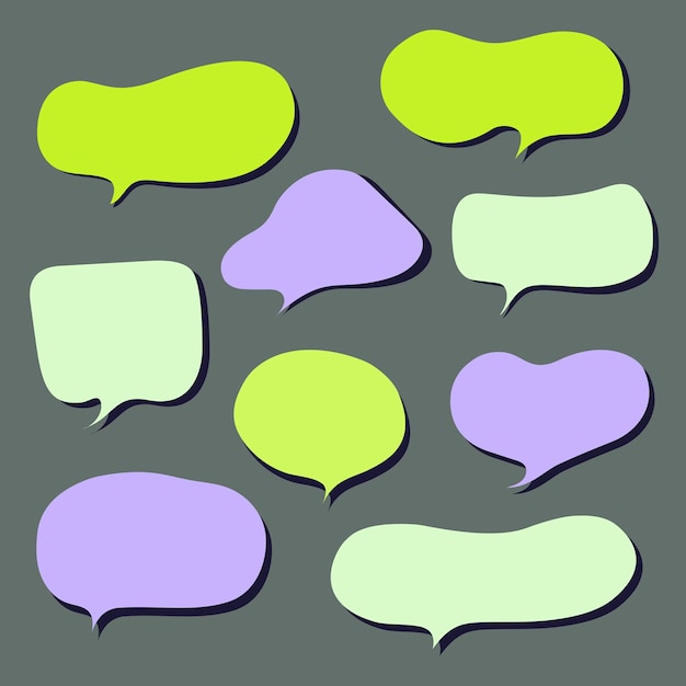 Set of speech bubbles. hand-drawn chatting box.