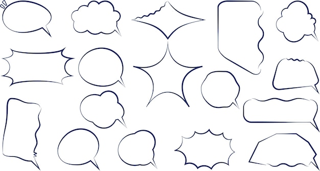 Set of speech bubbles isolated on a white background