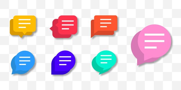 Set of speech bubbles Talk bubble symbol collection Chatting messages Dialog message set EPS 10