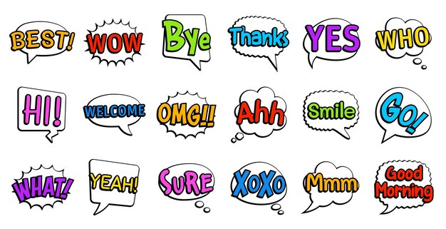 Vector set of speech bubbles