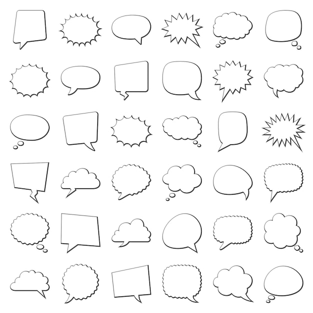 Vector set of speech bubbles