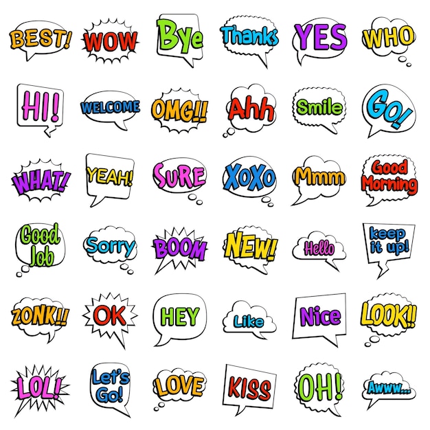 Set of speech bubbles