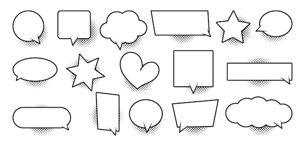 Set of speech comic bubbles