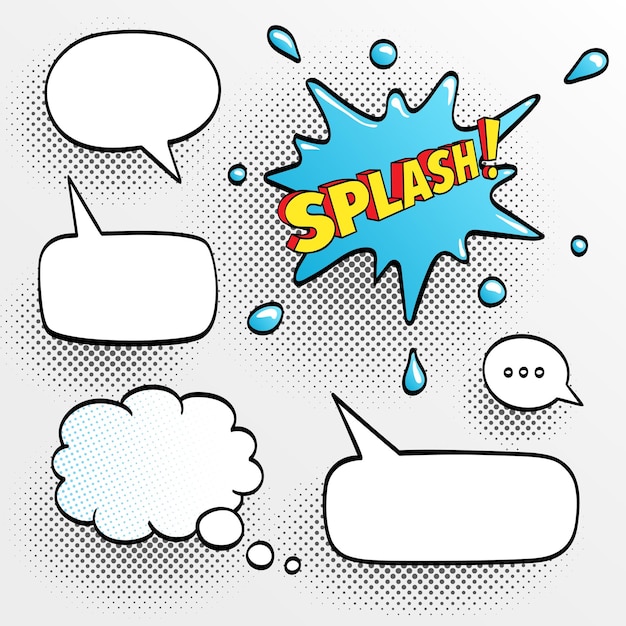 Vector set of speech comic bubbles