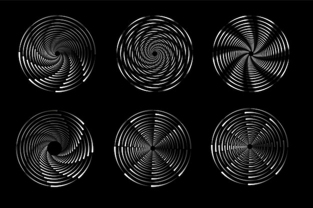 Set of speed lines in circle form