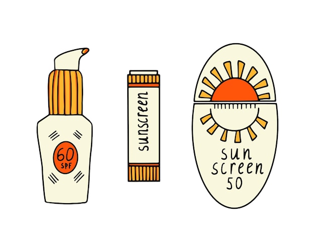 a set of spf products sanskrins sunscreens San block from skin burns antiaging skin age spots