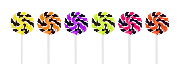 Set spiraal lolly's in verschillende kleuren