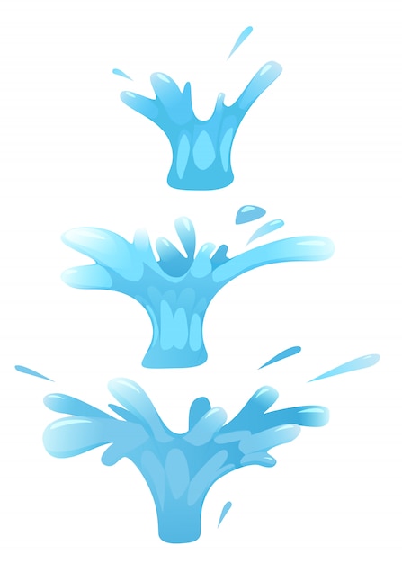 Set splash of liquid, water, slutter. For illustrations frames, for animation