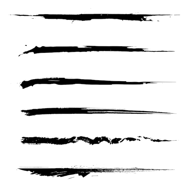 Set of splashes line brush strokes