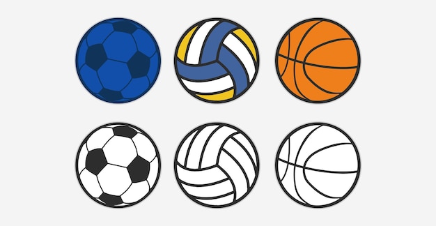 Vector set sport bal illustratie sticker