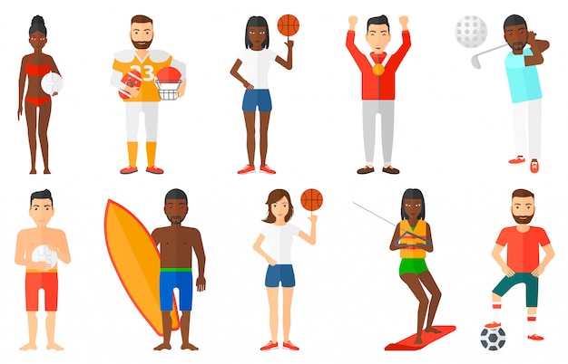 Vector set of sport characters.