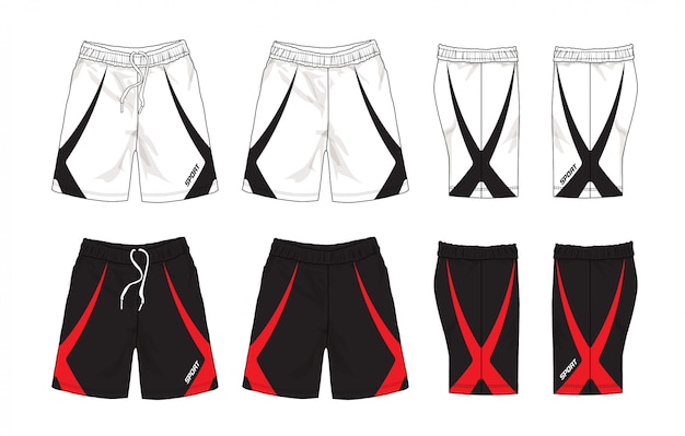 Vector set of sport shorts design.