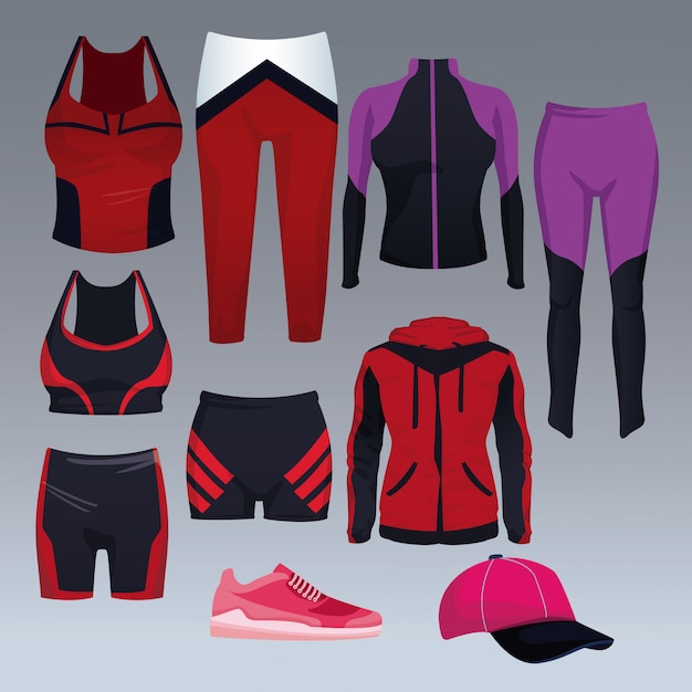 Vector set of sport wear collection