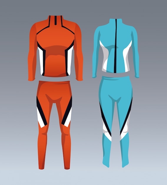 Set of sport wear for male and female 