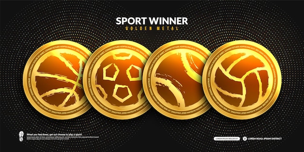 set of sport winning golden medals realistic medalsfor  first second third placement achievement