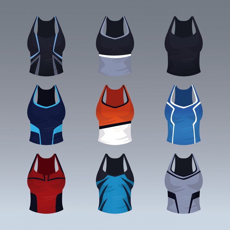 Vector set sportblouses voor dames