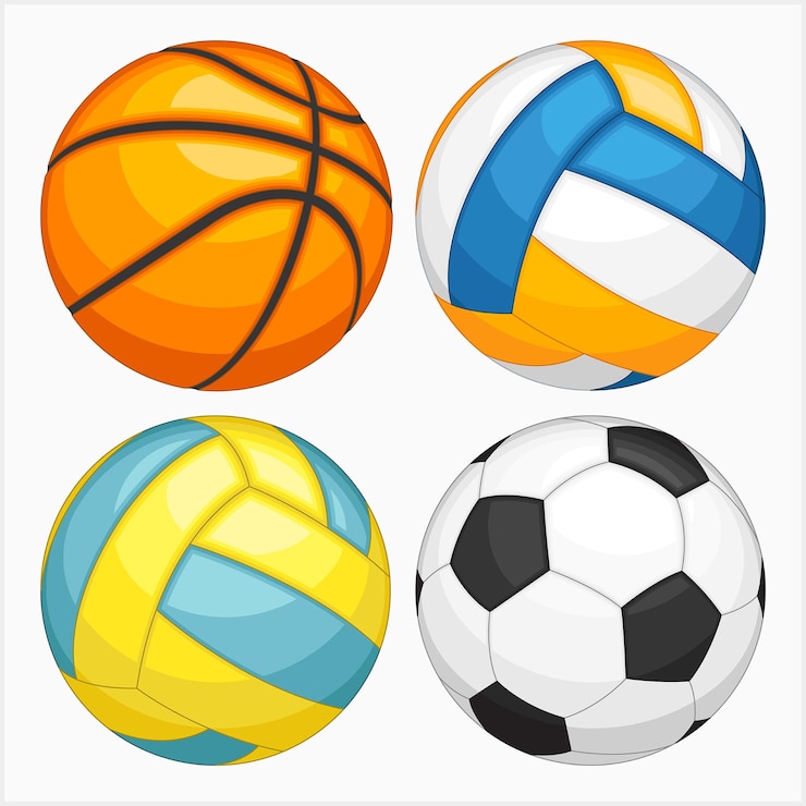 Vector set of sports balls vector illustration