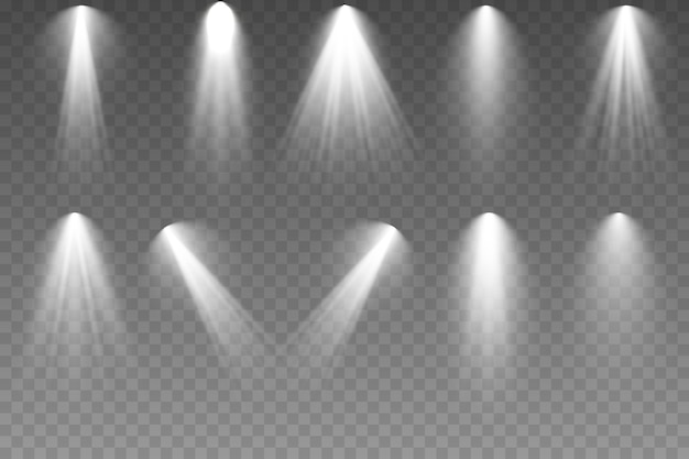 Set of Spotlight on transparent background