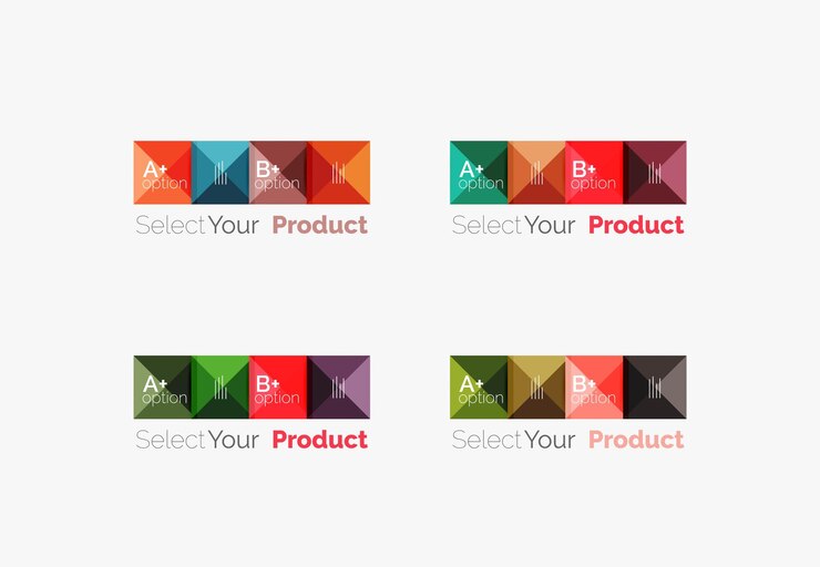 Vector set of square abstract background templates or infographics