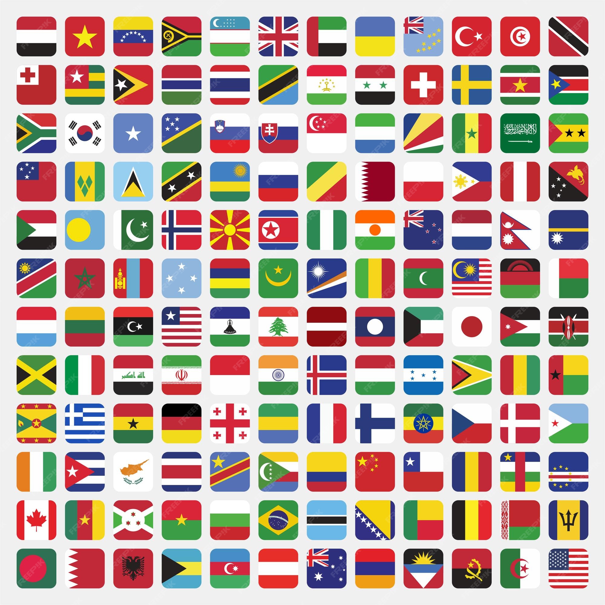 Premium Vector  World flags design