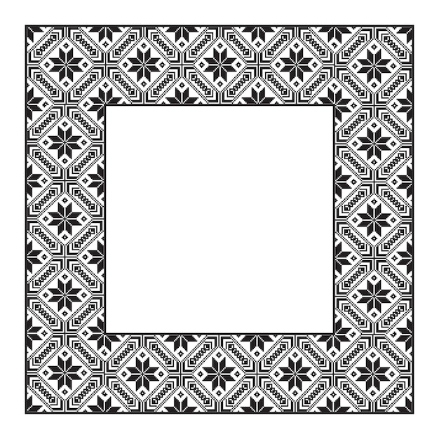 Установите квадратную рамку декоративную этническую векторную иллюстрацию