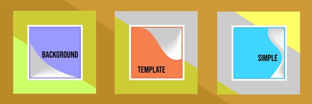 ソーシャルメディアの明るくカラフルなテーマメンフィスデザインの正方形の投稿テンプレートデザインのセット