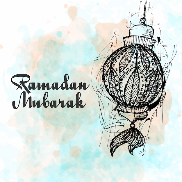 Vector set of square social media ramadhan theme with fanoos lantern illustration on a grunge background