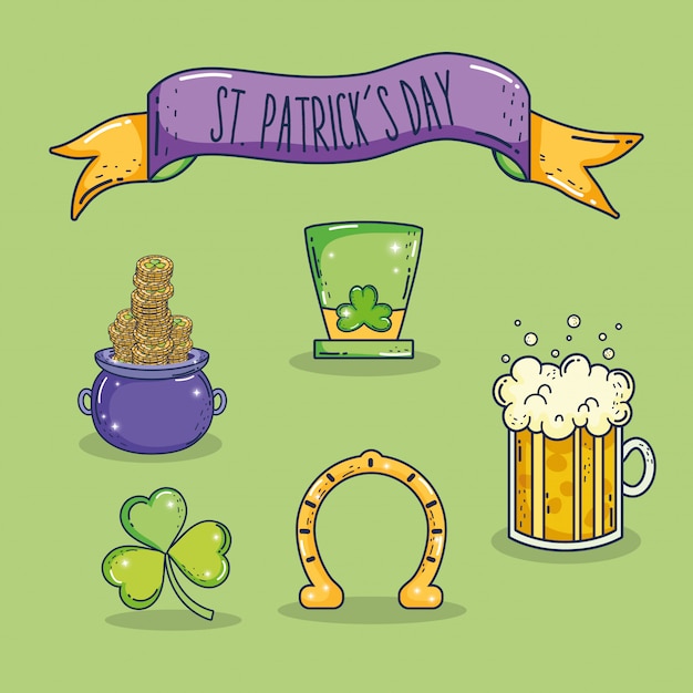 Set st patrick celebration and event decoration