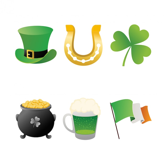 Set of St. Patrick's Day element vector illustration