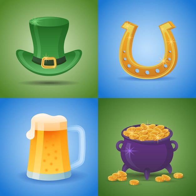 Vector set st. patrick's day-elementen