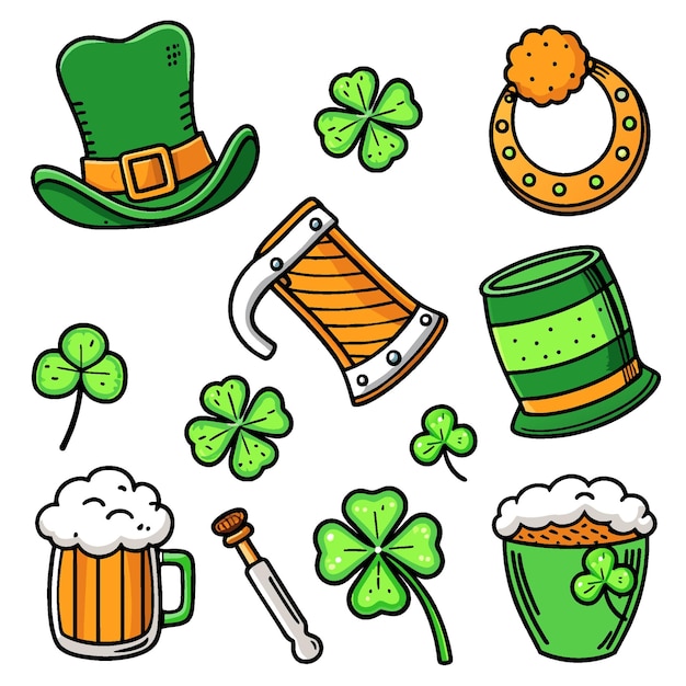 Vector a set of st patricks day stickers