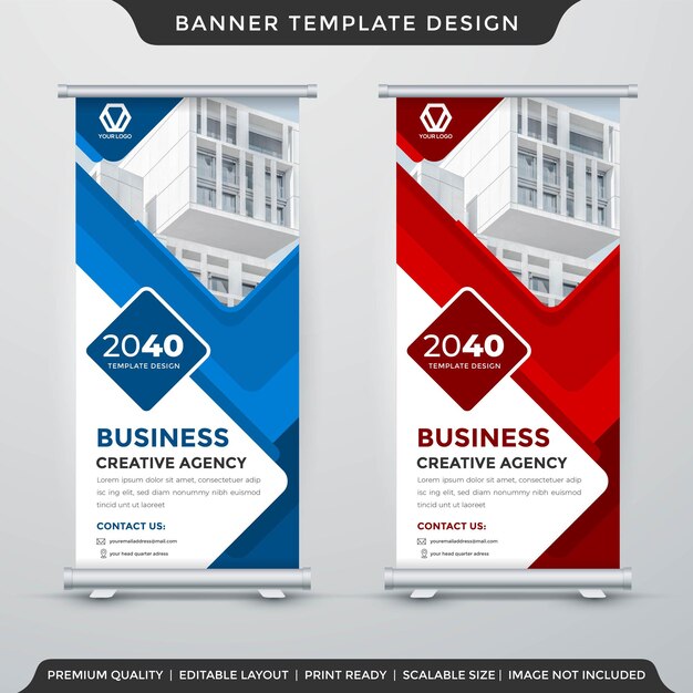 Imposta il design del modello di banner stand con uno stile moderno e premium