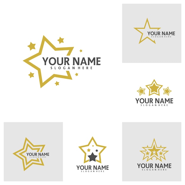 Set of Star logo template Star logo design vector