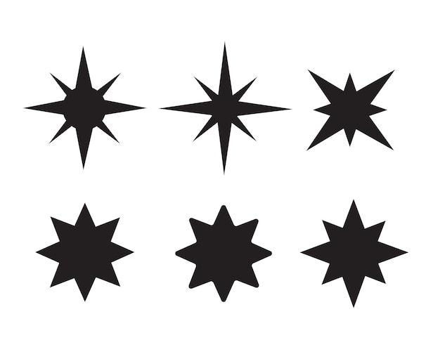 set of Star silhouette icon