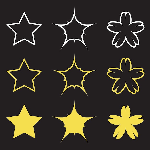 Set of star y2k shapes