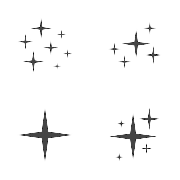 Set of stars sparkles flat design