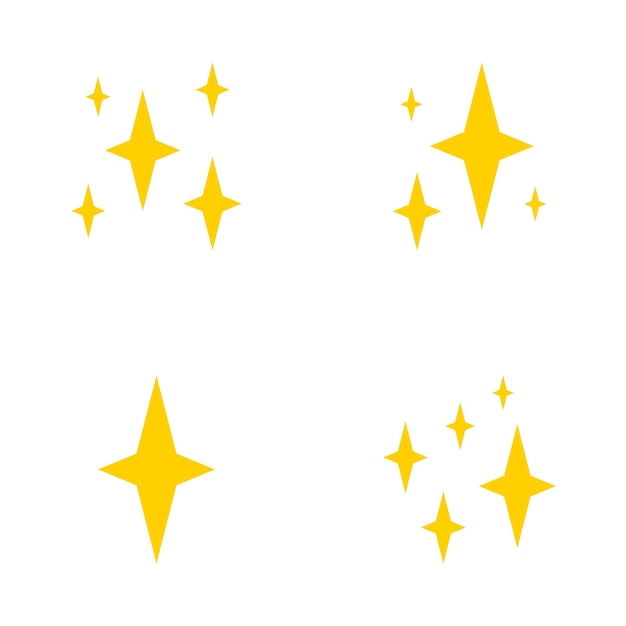 Set of stars sparkles flat design